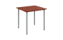 JSB 80 N jídelní stůl, kovová podnož stříbrná, deska 18 mm, 800x800 mm, cihlově červená