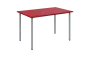 JSB 120 N jídelní stůl, kovová podnož stříbrná, deska 18 mm, 1194x800 mm, červená flamengo
