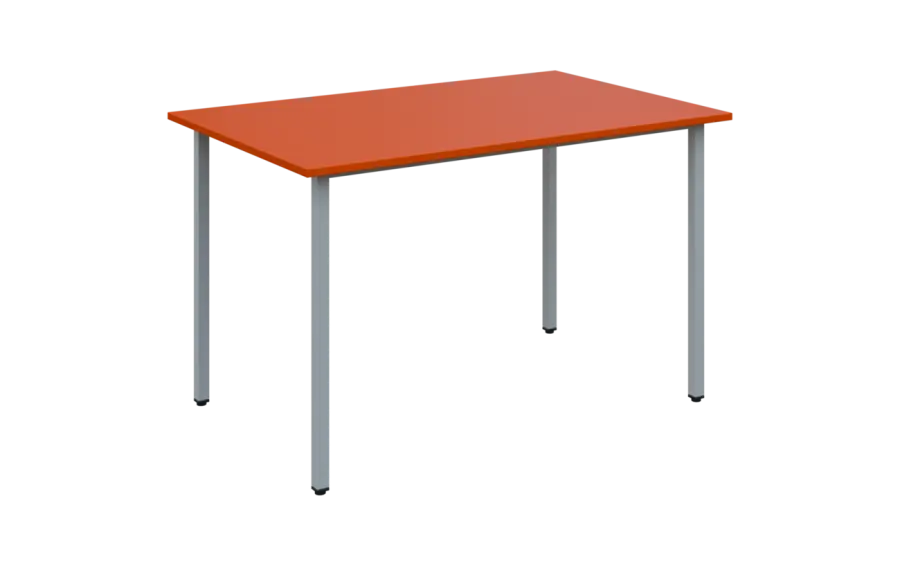 JSB 120 N jídelní stůl, kovová podnož stříbrná, deska 18 mm, 1194x800 mm, pomeranč