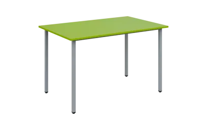 JSB 120 N jídelní stůl, kovová podnož stříbrná, deska 18 mm, 1194x800 mm, jarní zeleň