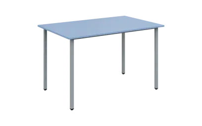 JSB 120 N jídelní stůl, kovová podnož stříbrná, deska 18 mm, 1194x800 mm, pastelově modrá