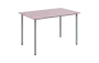 JSB 120 N jídelní stůl, kovová podnož stříbrná, deska 18 mm, 1194x800 mm, pastelově růžová