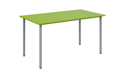 JSB 140 N jídelní stůl, kovová podnož stříbrná, deska 18 mm, 1394x800 mm, jarní zeleň