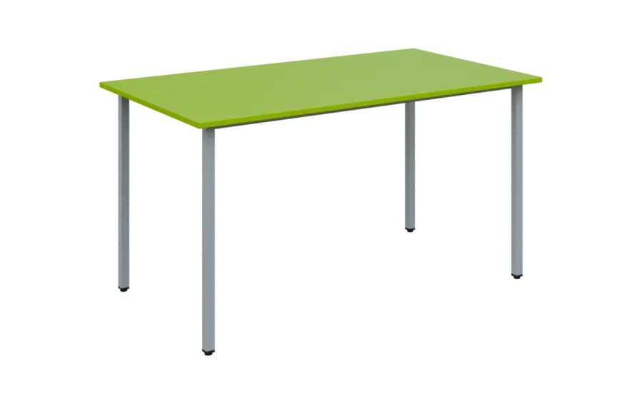 JSB 140 N jídelní stůl, kovová podnož stříbrná, deska 18 mm, 1394x800 mm, jarní zeleň