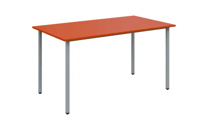 JSB 140 N jídelní stůl, kovová podnož stříbrná, deska 18 mm, 1394x800 mm, pomeranč