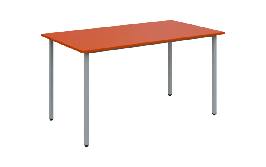 JSB 140 N jídelní stůl, kovová podnož stříbrná, deska 18 mm, 1394x800 mm, pomeranč