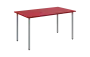JSB 140 N jídelní stůl, kovová podnož stříbrná, deska 18 mm, 1394x800 mm, červená flamengo