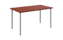 JSB 140 N jídelní stůl, kovová podnož stříbrná, deska 18 mm, 1394x800 mm, cihlově červená
