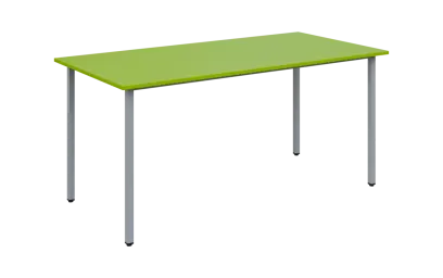 JSB 160 N jídelní stůl, kovová podnož stříbrná, deska 18 mm, 1600x800 mm, jarní zeleň