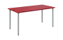 JSB 160 N jídelní stůl, kovová podnož stříbrná, deska 18 mm, 1600x800 mm, červená flamengo