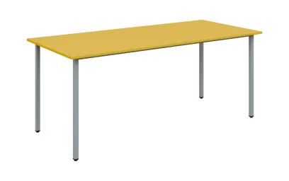 JSB 180 N jídelní stůl, kovová podnož stříbrná, deska 18 mm, 1800x800 mm, žlutá odio