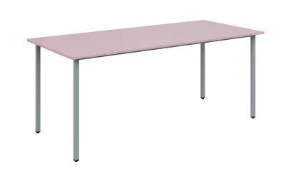 JSB 180 N jídelní stůl, kovová podnož stříbrná, deska 18 mm, 1800x800 mm, pastelově růžová