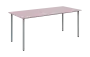 JSB 180 N jídelní stůl, kovová podnož stříbrná, deska 18 mm, 1800x800 mm, pastelově růžová