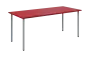 JSB 180 N jídelní stůl, kovová podnož stříbrná, deska 18 mm, 1800x800 mm, červená flamengo