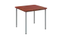 JSBR 90 N jídelní stůl, kovová podnož stříbrná, deska 18 mm, 900x900 mm, cihlově červená