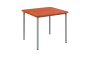 JSBR 90 N jídelní stůl, kovová podnož stříbrná, deska 18 mm, 900x900 mm, pomeranč