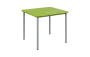 JSBR 90 N jídelní stůl, kovová podnož stříbrná, deska 18 mm, 900x900 mm, jarní zeleň