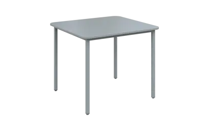 JSBR 90 N jídelní stůl, kovová podnož stříbrná, deska 18 mm, 900x900 mm, šedá