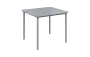 JSBR 90 N jídelní stůl, kovová podnož stříbrná, deska 18 mm, 900x900 mm, šedá