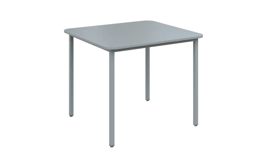 JSBR 90 N jídelní stůl, kovová podnož stříbrná, deska 18 mm, 900x900 mm, šedá