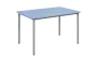 JSBR 130 N jídelní stůl, kovová podnož stříbrná, deska 18 mm, 1300x900 mm, pastelově modrá