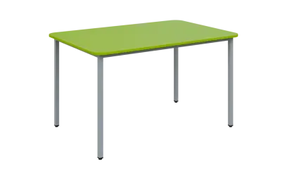 JSBR 130 N jídelní stůl, kovová podnož stříbrná, deska 18 mm, 1300x900 mm, jarní zeleň
