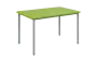JSBR 130 N jídelní stůl, kovová podnož stříbrná, deska 18 mm, 1300x900 mm, jarní zeleň