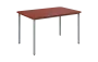 JSBR 130 N jídelní stůl, kovová podnož stříbrná, deska 18 mm, 1300x900 mm, cihlově červená
