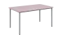 JSBR 150 N jídelní stůl, kovová podnož stříbrná, deska 18 mm, 1500x900 mm, pastelově růžová