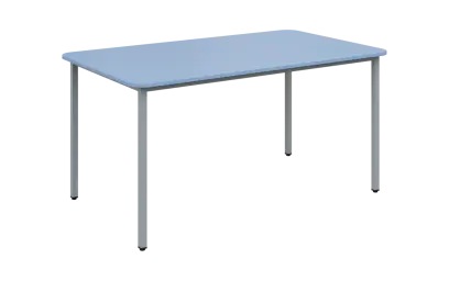 JSBR 150 N jídelní stůl, kovová podnož stříbrná, deska 18 mm, 1500x900 mm, pastelově modrá