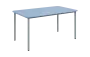 JSBR 150 N jídelní stůl, kovová podnož stříbrná, deska 18 mm, 1500x900 mm, pastelově modrá