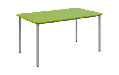 JSBR 150 N jídelní stůl, kovová podnož stříbrná, deska 18 mm, 1500x900 mm, jarní zeleň