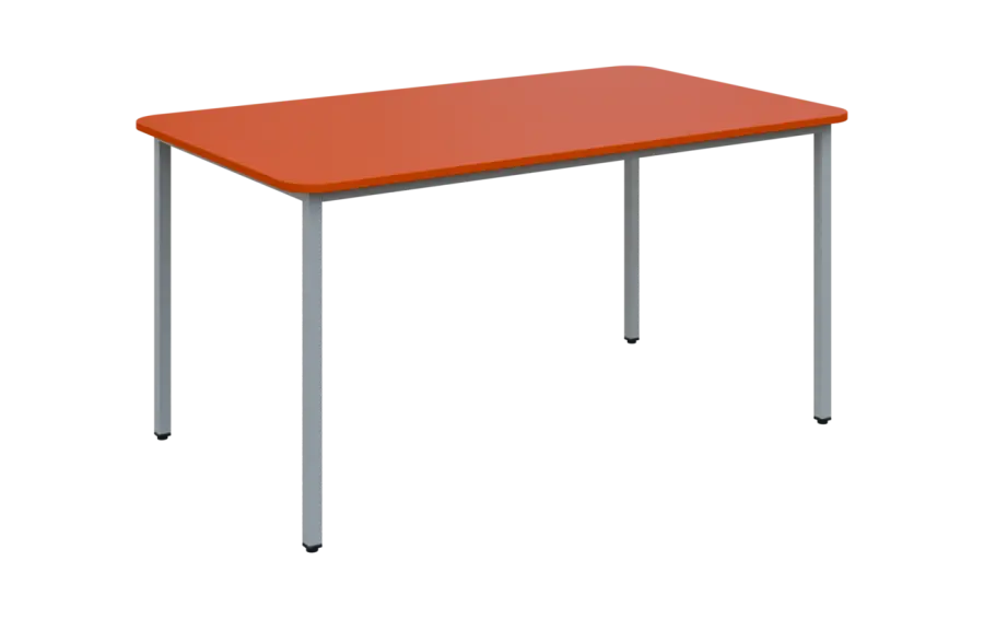 JSBR 150 N jídelní stůl, kovová podnož stříbrná, deska 18 mm, 1500x900 mm, pomeranč