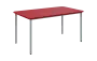 JSBR 150 N jídelní stůl, kovová podnož stříbrná, deska 18 mm, 1500x900 mm, červená flamengo
