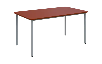 JSBR 150 N jídelní stůl, kovová podnož stříbrná, deska 18 mm, 1500x900 mm, cihlově červená