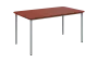 JSBR 150 N jídelní stůl, kovová podnož stříbrná, deska 18 mm, 1500x900 mm, cihlově červená