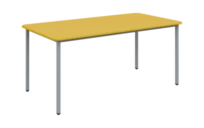 JSBR 170 N jídelní stůl, kovová podnož stříbrná, deska 18 mm, 1700x900 mm, žlutá odio