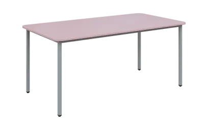 JSBR 170 N jídelní stůl, kovová podnož stříbrná, deska 18 mm, 1700x900 mm, pastelově růžová
