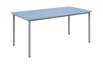 JSBR 170 N jídelní stůl, kovová podnož stříbrná, deska 18 mm, 1700x900 mm, pastelově modrá