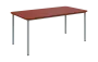 JSBR 170 N jídelní stůl, kovová podnož stříbrná, deska 18 mm, 1700x900 mm, cihlově červená