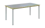 JSBR 170 N jídelní stůl, kovová podnož stříbrná, deska 18 mm, deska šedá s hranou, žlutá odio, 1700x900 mm
