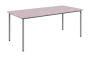 JSBR 190 N jídelní stůl, kovová podnož stříbrná, deska 18 mm, 1900x900 mm, pastelově růžová