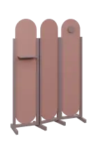 ATMOSFERE ROUND 419, dřevěný 3-dílný paraván, mobilní, výška 1900 mm, rám sandy lilac, výplň antická
