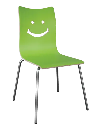 SMILE jídelní židle zelená, kostra nerez