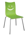 SMILE jídelní židle zelená, kostra nerez