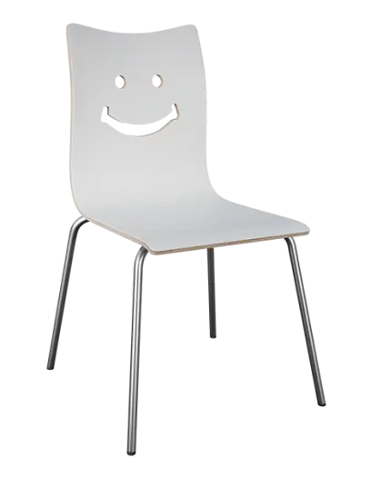 SMILE jídelní židle bílá, kostra nerez