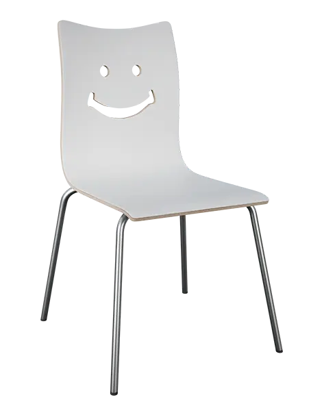 SMILE jídelní židle bílá, kostra nerez