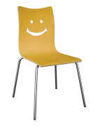 SMILE jídelní židle žlutá, kostra nerez