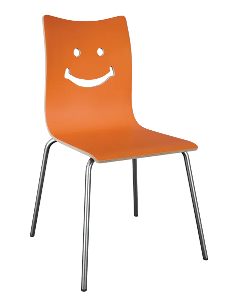 SMILE jídelní židle oranžová, kostra nerez
