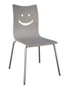 SMILE jídelní židle šedá, kostra nerez